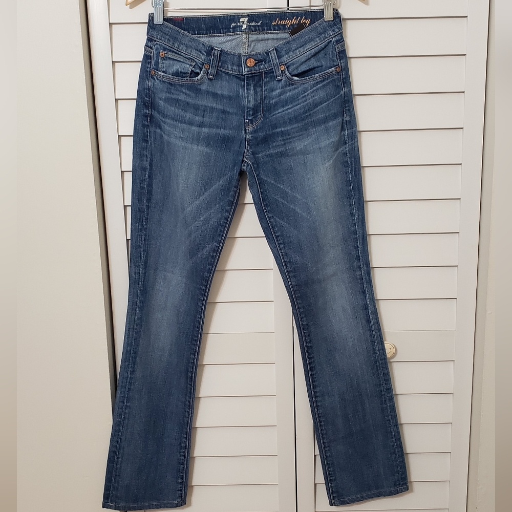 7 For All Mankind Indigo Straight Leg Jeans